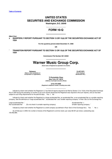 Thumbnail Warner Music Group
 10-Q Quarterly Report FY 