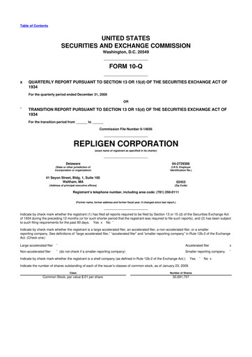 Thumbnail Repligen
 10-Q Quarterly Report FY 