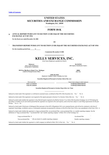Thumbnail Kelly Services
 10-K Annual Report 