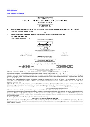 Thumbnail Amedisys 10-K Annual Report 