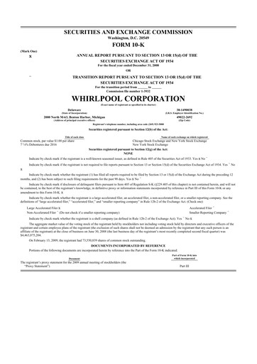 Thumbnail Whirlpool 10-K Annual Report 