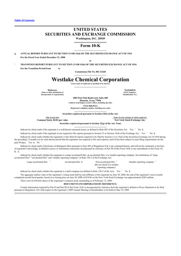 Thumbnail Westlake Corporation
 10-K Annual Report 