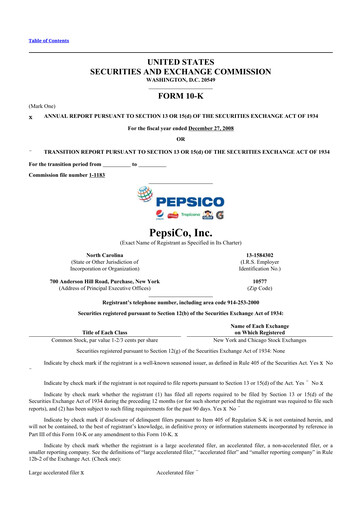 Thumbnail Pepsico 10-K Annual Report 