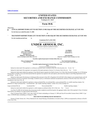 Thumbnail Under Armour
 10-K Annual Report 