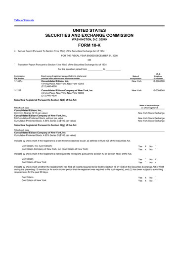 Thumbnail Consolidated Edison 10-K Annual Report 