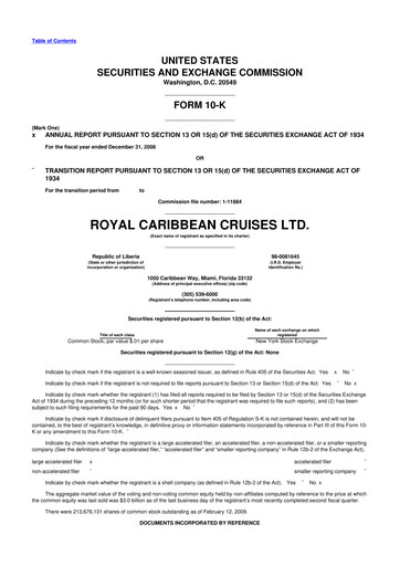 Vorschaubild Royal Caribbean Group 10-K Jahresbericht 
