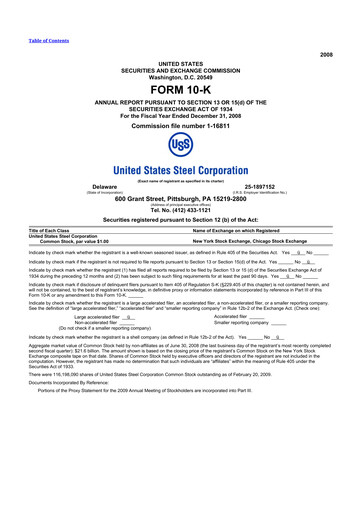 Thumbnail U.S. Steel
 10-K Annual Report 