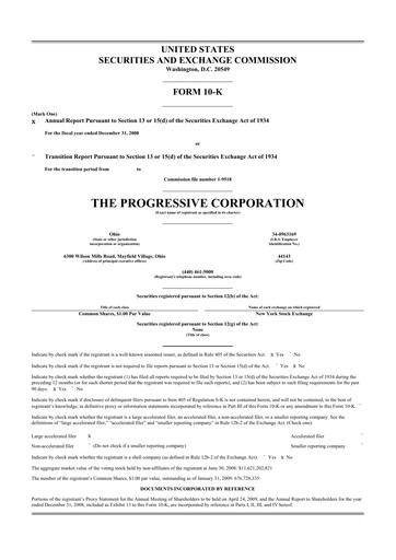 Thumbnail Progressive 10-K Annual Report 