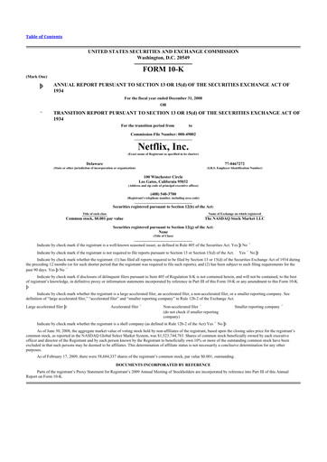 Thumbnail Netflix 10-K Annual Report 