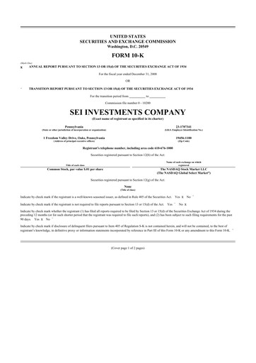 Thumbnail SEI Investments 10-K Annual Report 