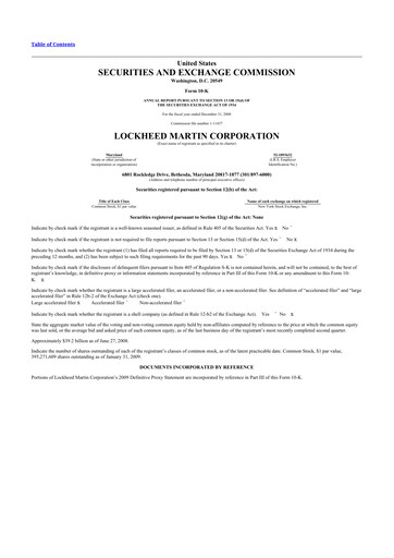 Thumbnail Lockheed Martin 10-K Annual Report 