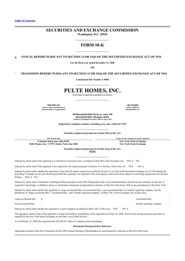 Thumbnail PulteGroup 10-K Annual Report 