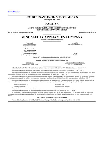 Thumbnail MSA Safety 10-K Annual Report 