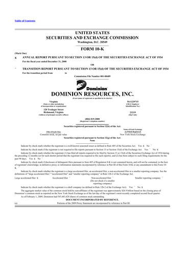 Thumbnail Dominion Energy 10-K Annual Report 