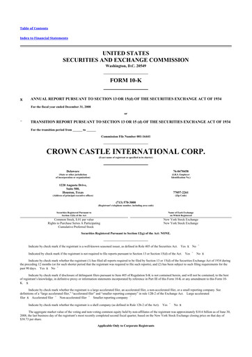 Thumbnail Crown Castle 10-K Annual Report 