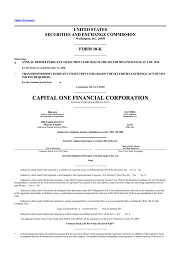 Thumbnail Capital One 10-K Annual Report 