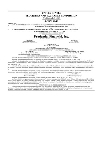 Thumbnail Prudential Financial 10-K Annual Report 