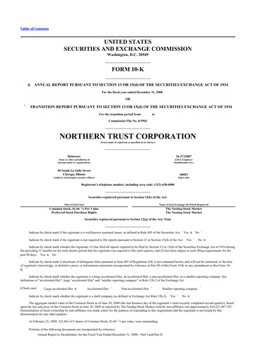 Thumbnail Northern Trust
 10-K Annual Report 