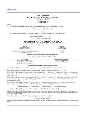 Thumbnail Murphy Oil
 10-K Annual Report 