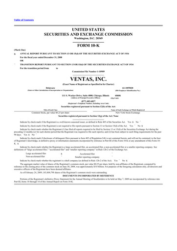 Thumbnail Ventas 10-K Annual Report 