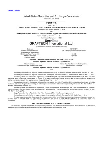 Miniature GrafTech 10-K Rapport annuel 