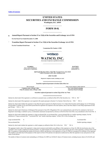 Thumbnail Watsco
 10-K Annual Report 