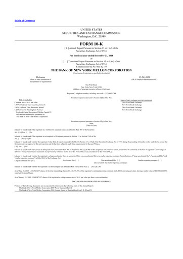 Thumbnail BNY Mellon (Bank of New York Mellon) 10-K Annual Report 