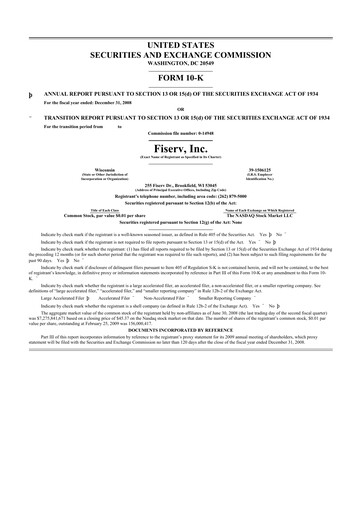 Thumbnail Fiserv 10-K Annual Report 