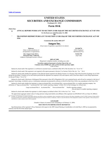 Thumbnail Amgen 10-K Annual Report 