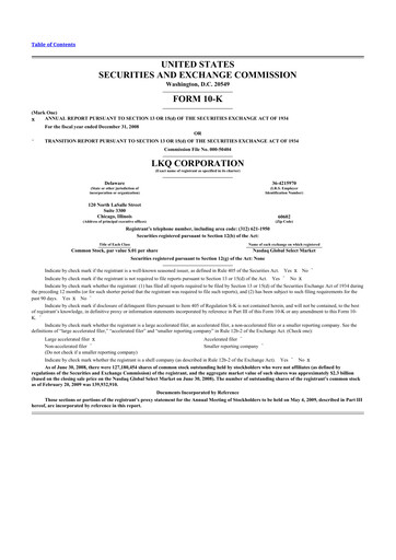 Thumbnail LKQ Corporation 10-K Annual Report 