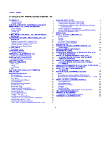 Thumbnail Citigroup 10-K Annual Report 