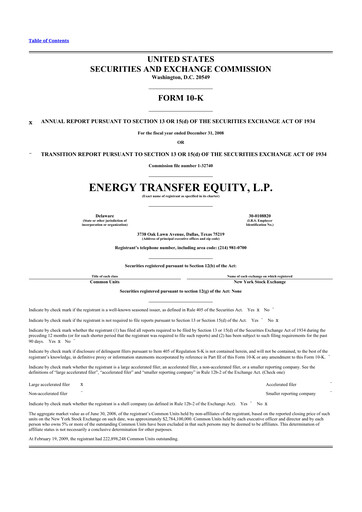 Thumbnail Energy Transfer LP
 10-K Annual Report 