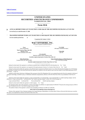 Thumbnail W&T Offshore 10-K Annual Report 