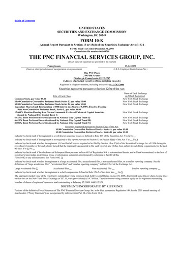 Thumbnail PNC Financial Services 10-K Annual Report 