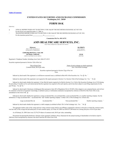 Thumbnail AMN Healthcare Services 10-K Annual Report 