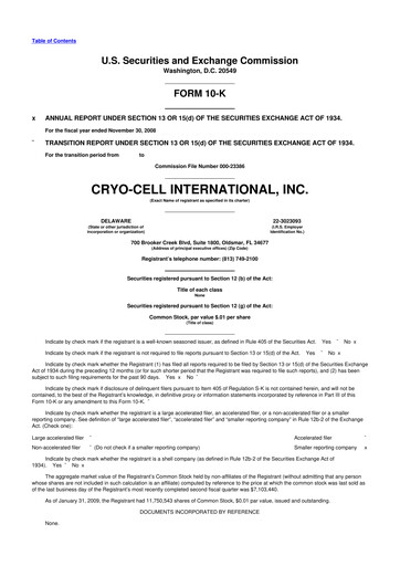 Thumbnail Cryo-Cell International 10-K Annual Report 