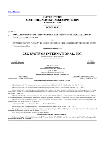 Thumbnail CSG International
 10-K Annual Report 