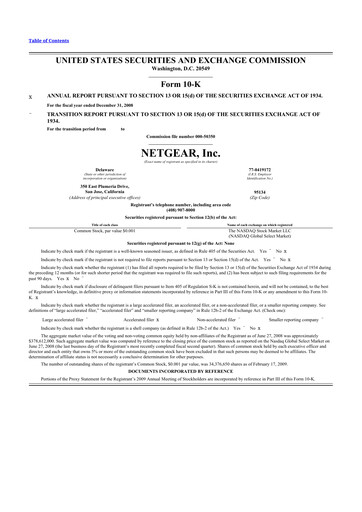 Thumbnail NETGEAR 10-K Annual Report 