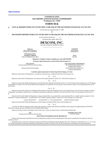 Thumbnail DexCom 10-K Annual Report 