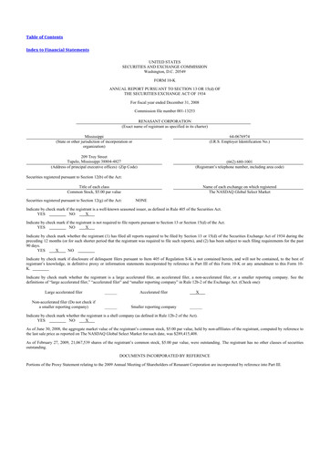 Thumbnail Renasant Corp 10-K Annual Report 