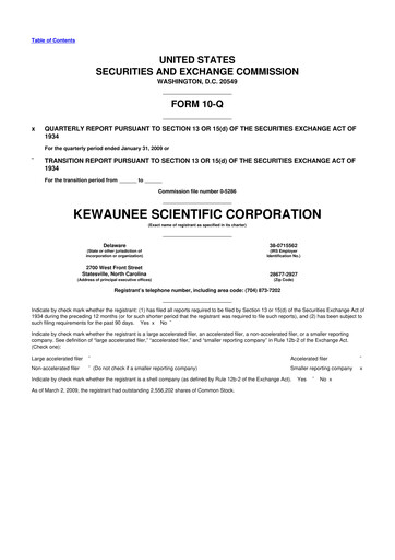 Thumbnail Kewaunee Scientific Corporation 10-Q Quarterly Report FY 