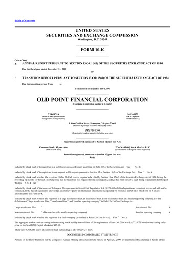 Thumbnail Old Point Financial 10-K Annual Report 