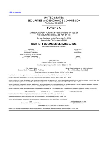 Thumbnail Barrett Business Services 10-K Annual Report 