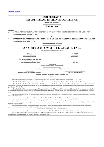 Thumbnail Asbury Automotive Group 10-K Annual Report 