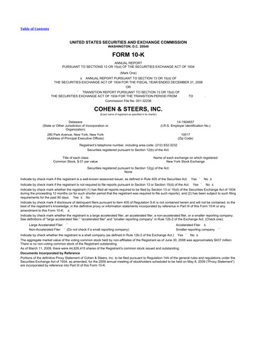 Thumbnail Cohen & Steers 10-K Annual Report 