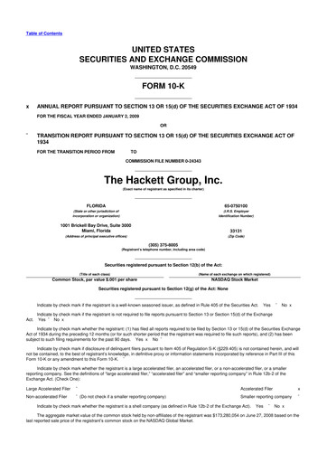 Thumbnail The Hackett Group

 10-K Annual Report 