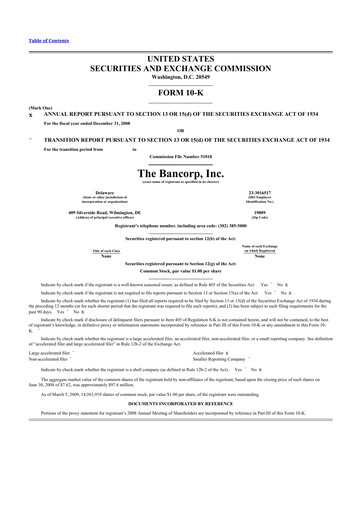 Thumbnail The Bancorp, Inc. 10-K Annual Report 