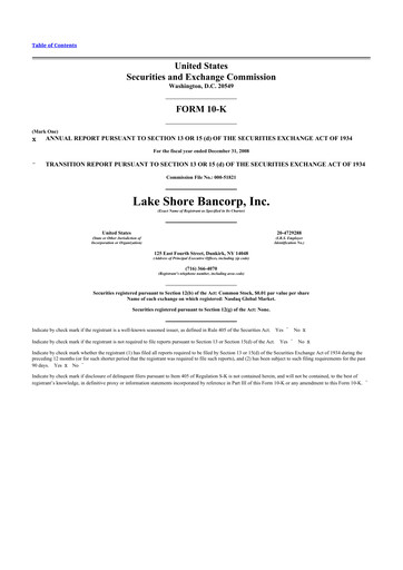 Thumbnail Lake Shore Bancorp 10-K Annual Report 