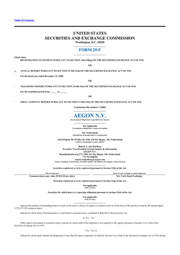 Thumbnail AEGON
 20-F Annual Report 