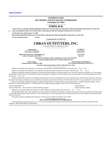 Thumbnail Urban Outfitters
 10-K Annual Report 